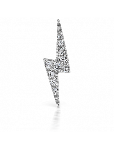 11mm Diamond Lightning Bolt Traditional Stud in White Gold