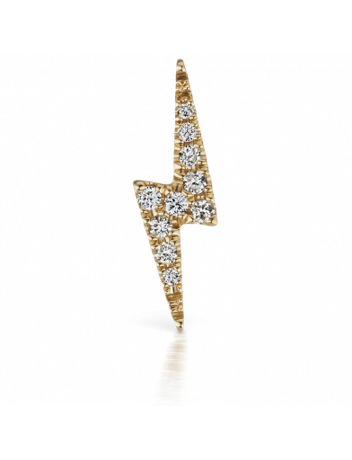 11mm Diamond Lightning Bolt Threaded Stud in Yellow Gold
