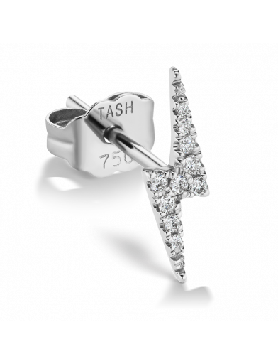 11mm Diamond Lightning Bolt Traditional Stud in White Gold