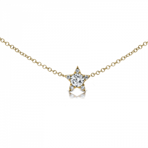 4.3mm Diamond Star Nekclace in Yellow Gold