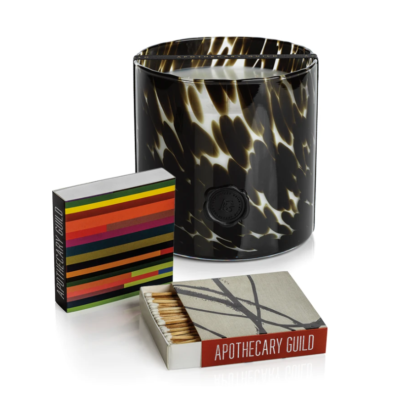 Opal Glass Candle Jar Gift Set: Black - Black Fig Vetiver