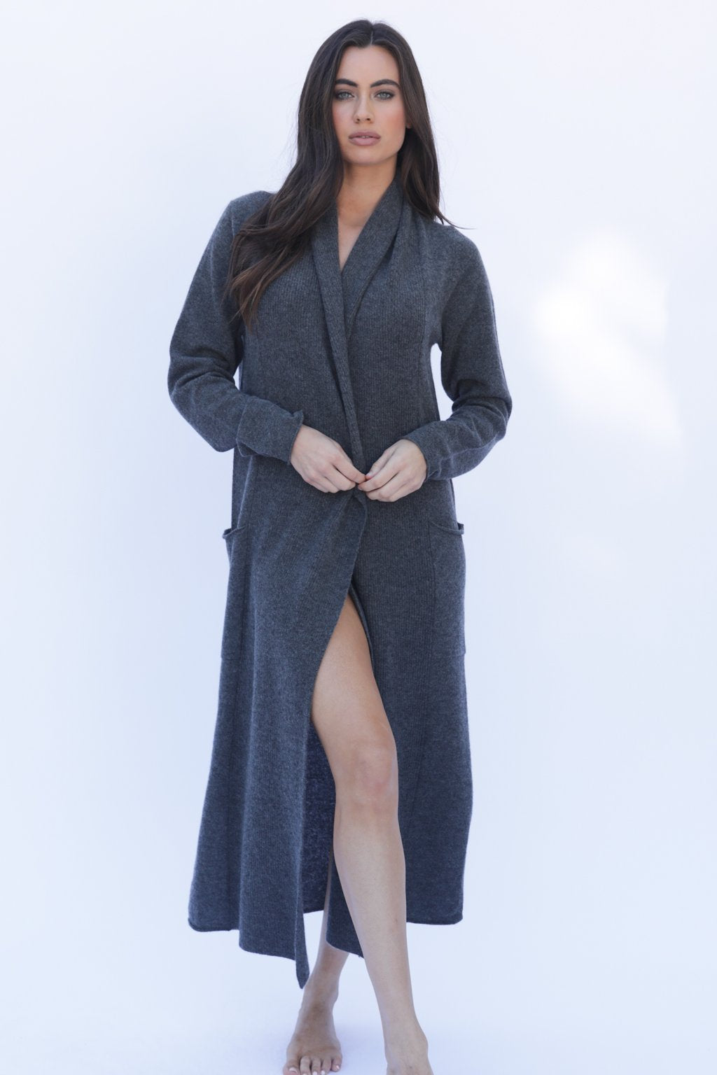 Leann Maxi Cardigan - Charcoal