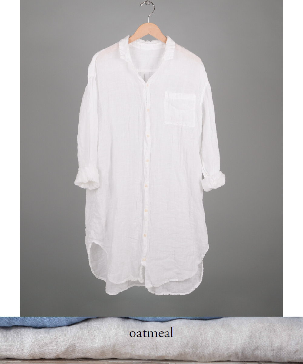 Mari Linen Dress in Oatmeal