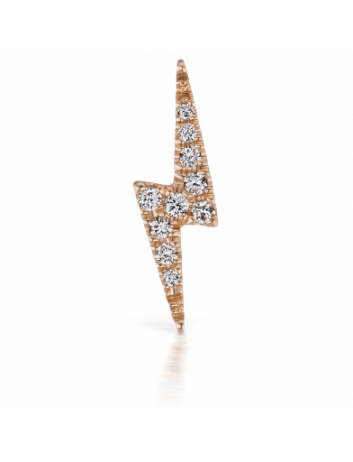 11mm Diamond Lightning Bolt Threaded Stud in Rose Gold