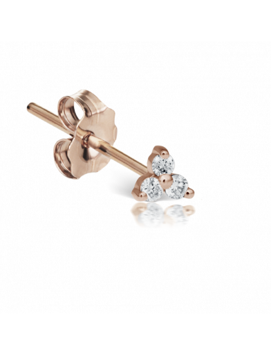 Diamond Trinity Earstud in Rose Gold