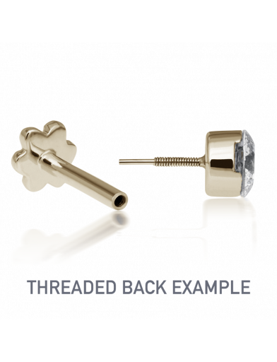 Heart Threaded Stud in Yellow Gold