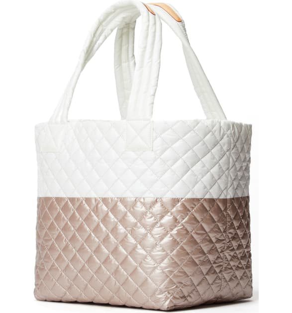 Medium Metro Tote in Glacier/rose Gold Metallic Colorblock