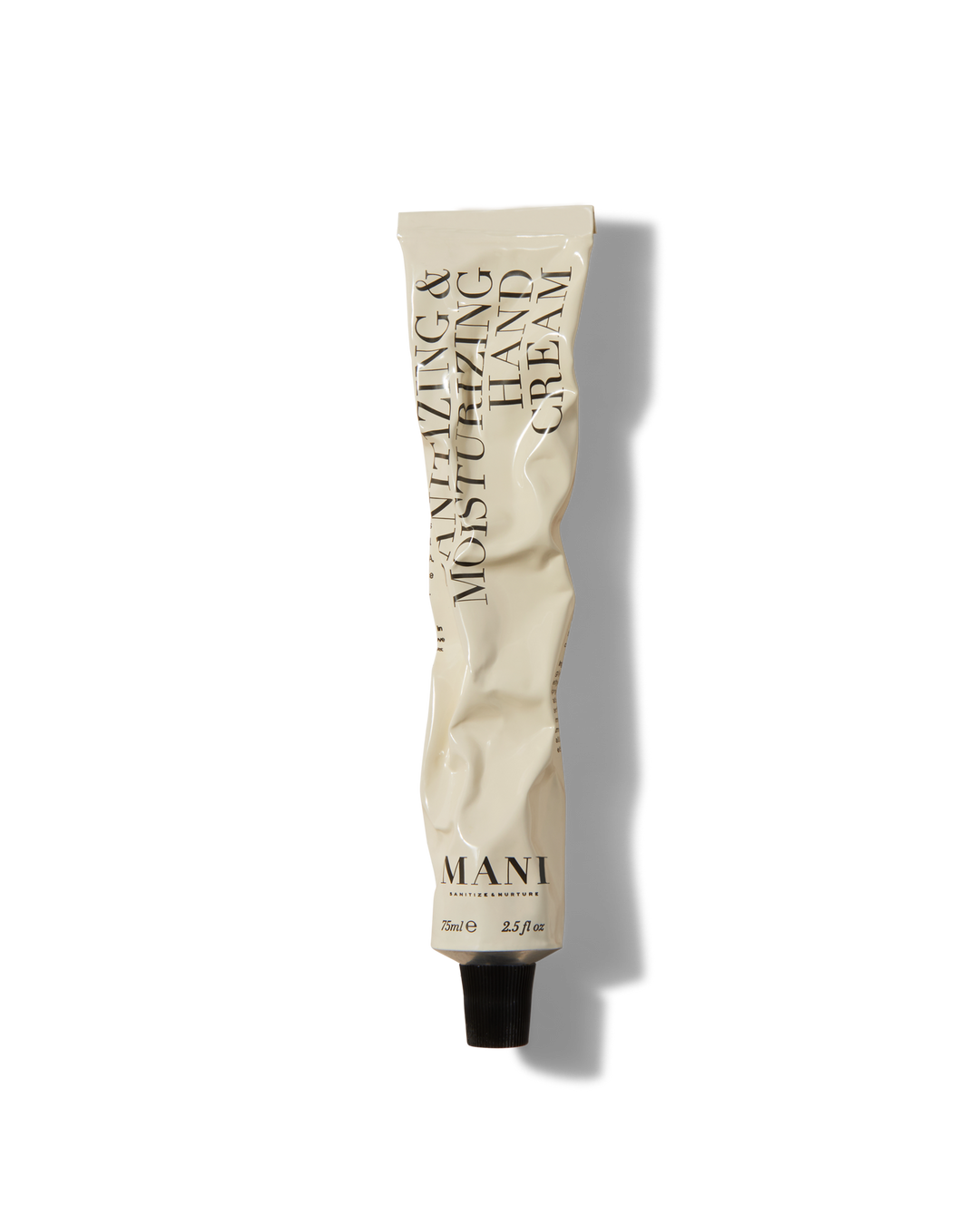 mani sanitizing and moisturizing hand cream 75ml white packaging squeezed hand cream hand sanitizer