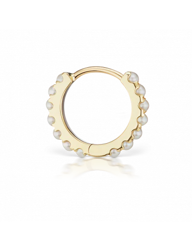 8mm Pearl Eternity Clicker in Yellow Gold