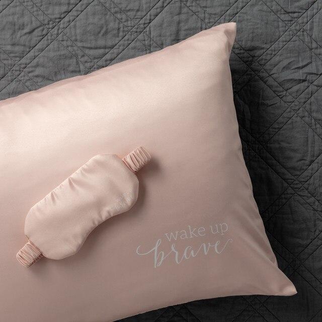 Blush Satin Pillowcase - Wake Up Brave