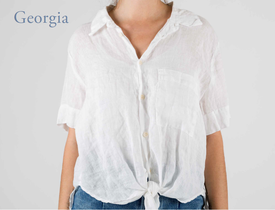 Georgia Linen Shirt in White