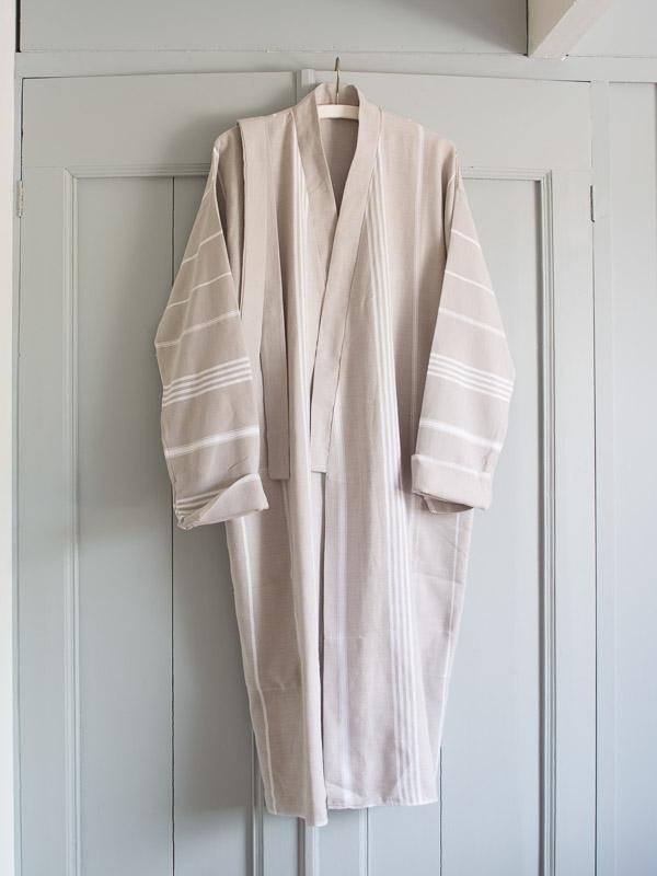 Hammam Bathrobe Grey-Beige