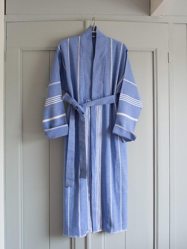 Hammam Bathrobe Greek Blue