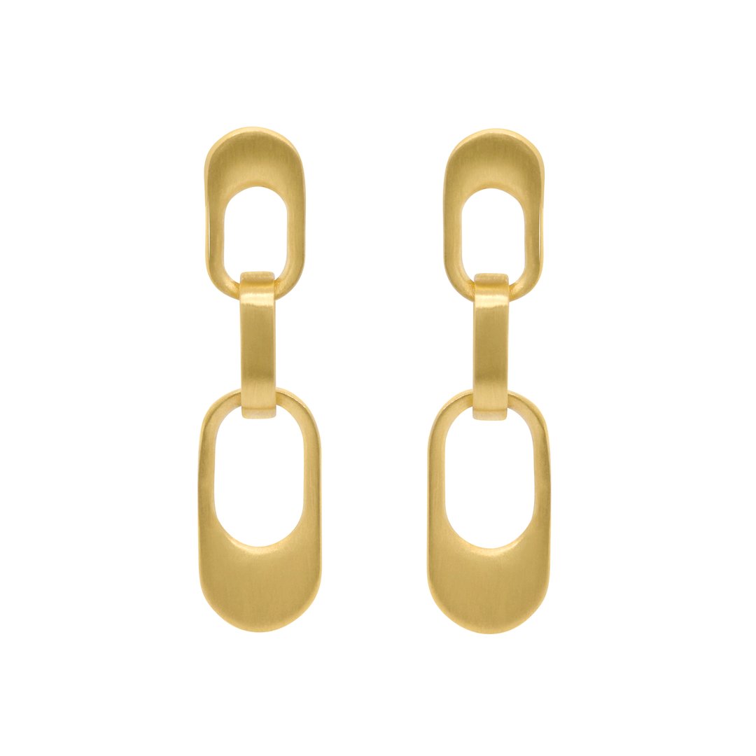 Manhattan Short Drop Earrings Gold