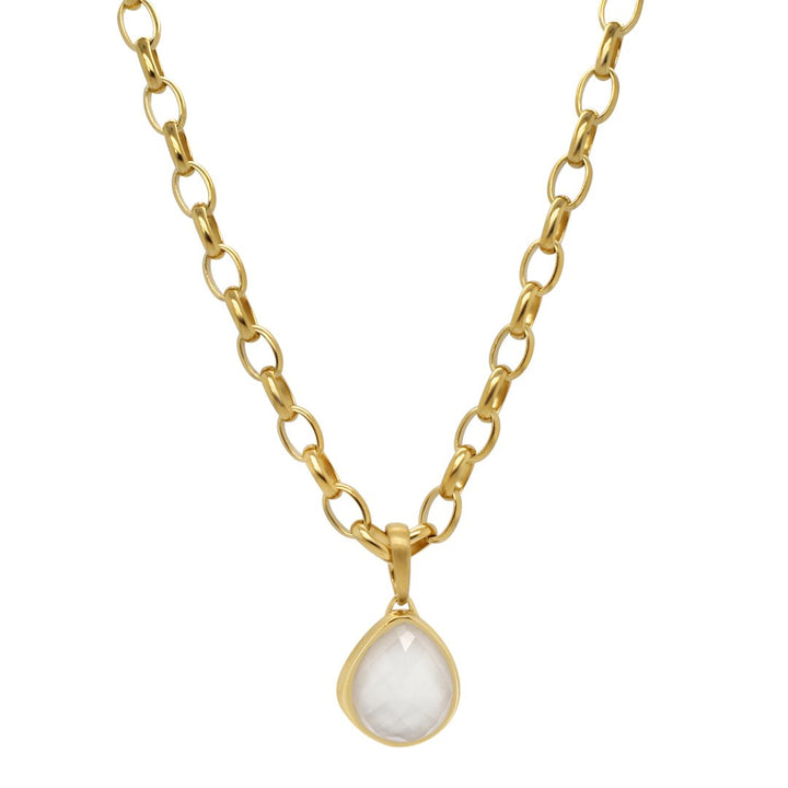 Mar Pendant Necklace Gold With Mother of Pearl