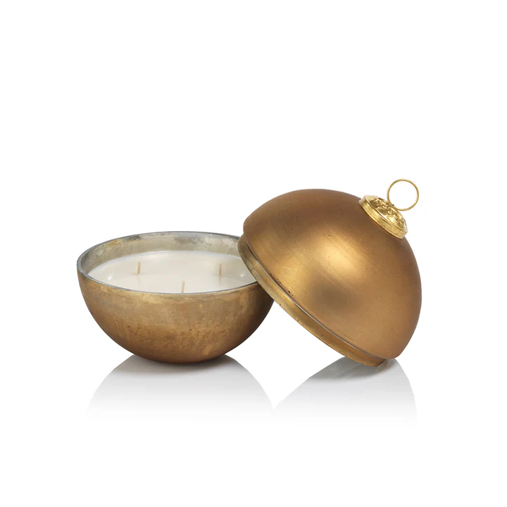 Ornament Ball Scented Candle Matt Gold - Lemon Sugar Meringue