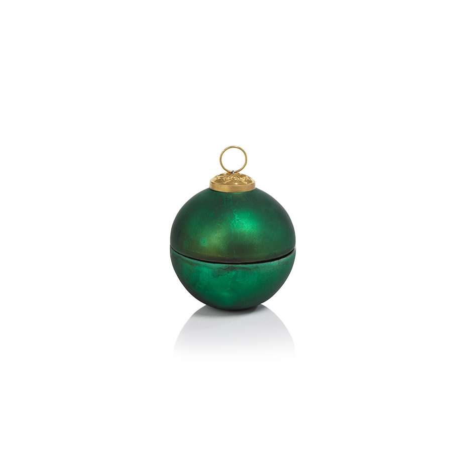 Ornament Ball Scented Candle Matt Green - Siberian Fir