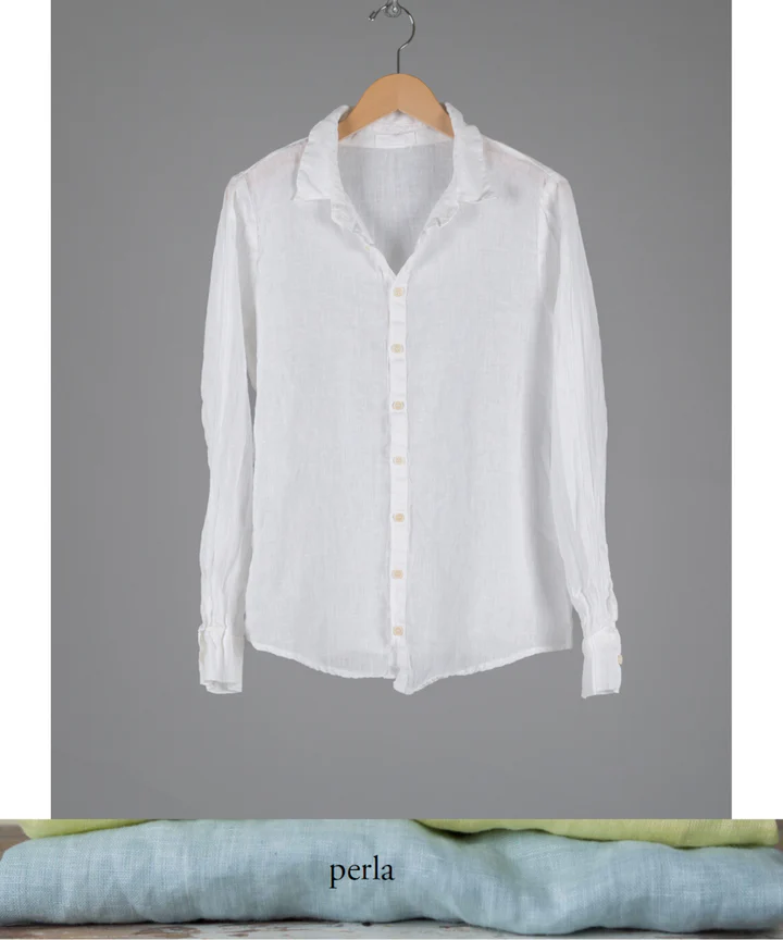 Romy Linen Shirt in Perla