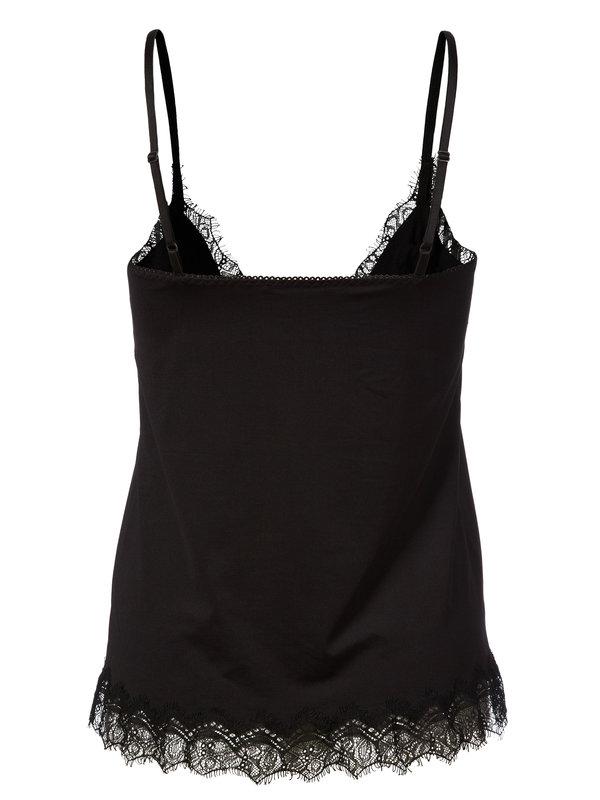 Strap Top With Lace - Black