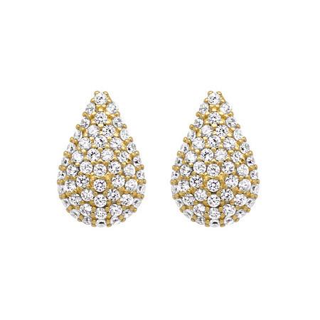 Teardrop Pave Studs Gold