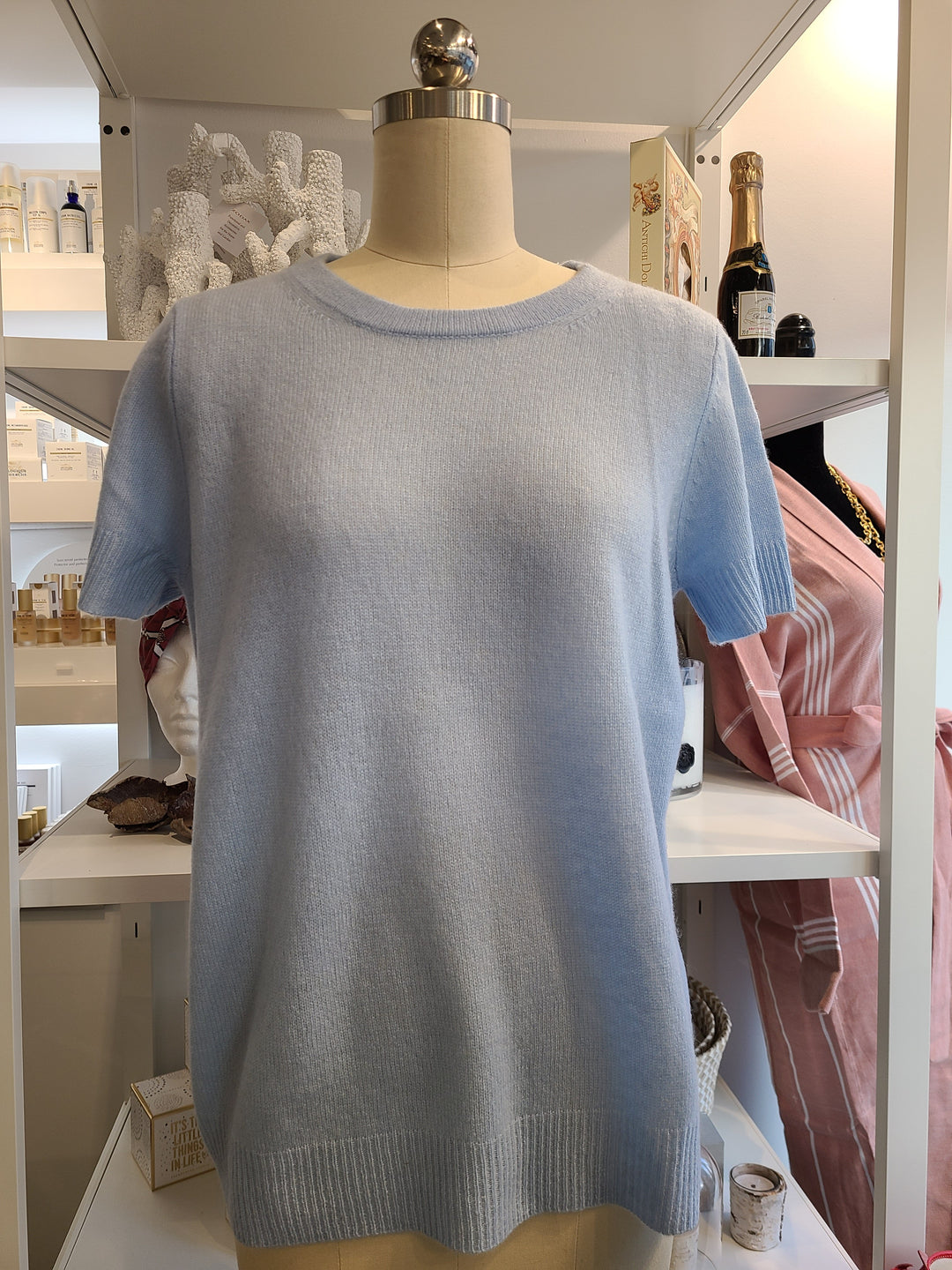 Vedra Cashmere Tee - Sky Blue