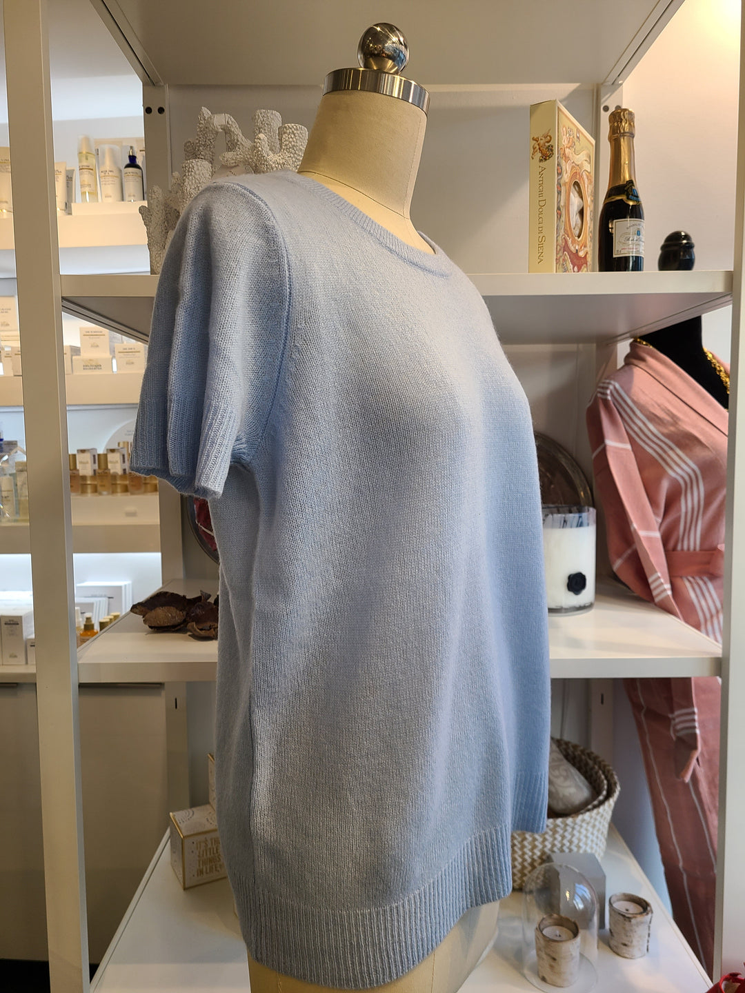 Vedra Cashmere Tee - Sky Blue