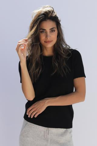 Vedra Cashmere Tee - Black