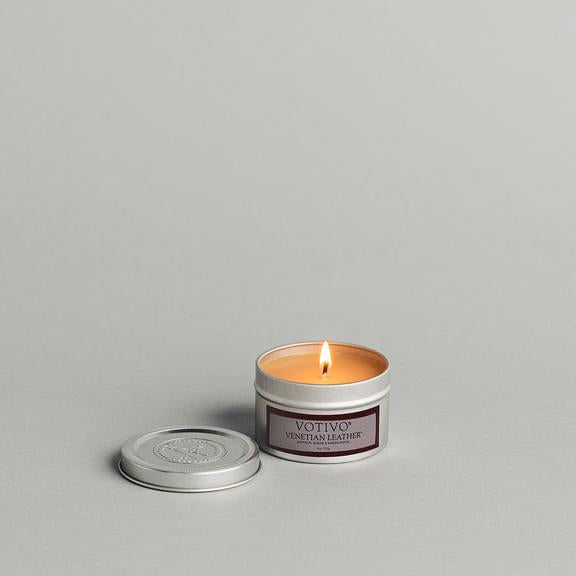 Venetian Leather Travel Tin Candle