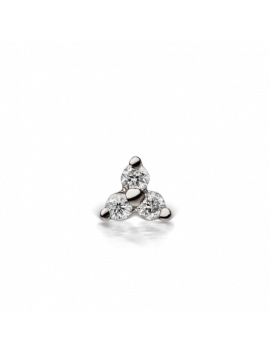 Diamond Trinity Earstud in White Gold