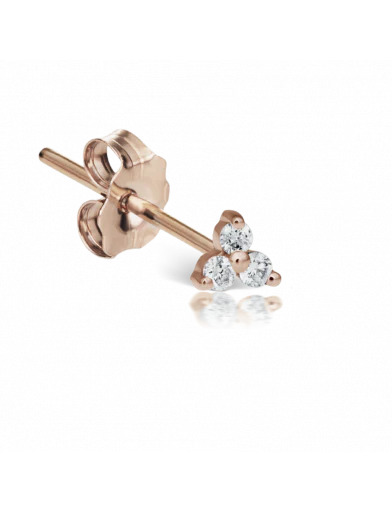 Diamond Trinity Earstud in Rose Gold