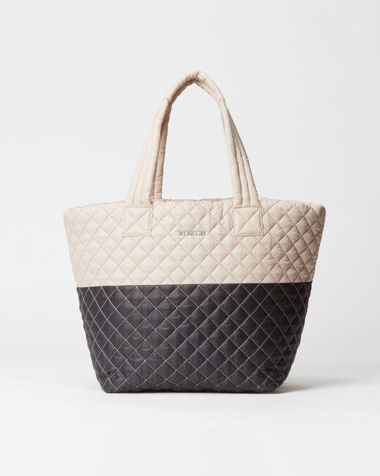 Medium Metro Tote in Mushroom/black Colorblock