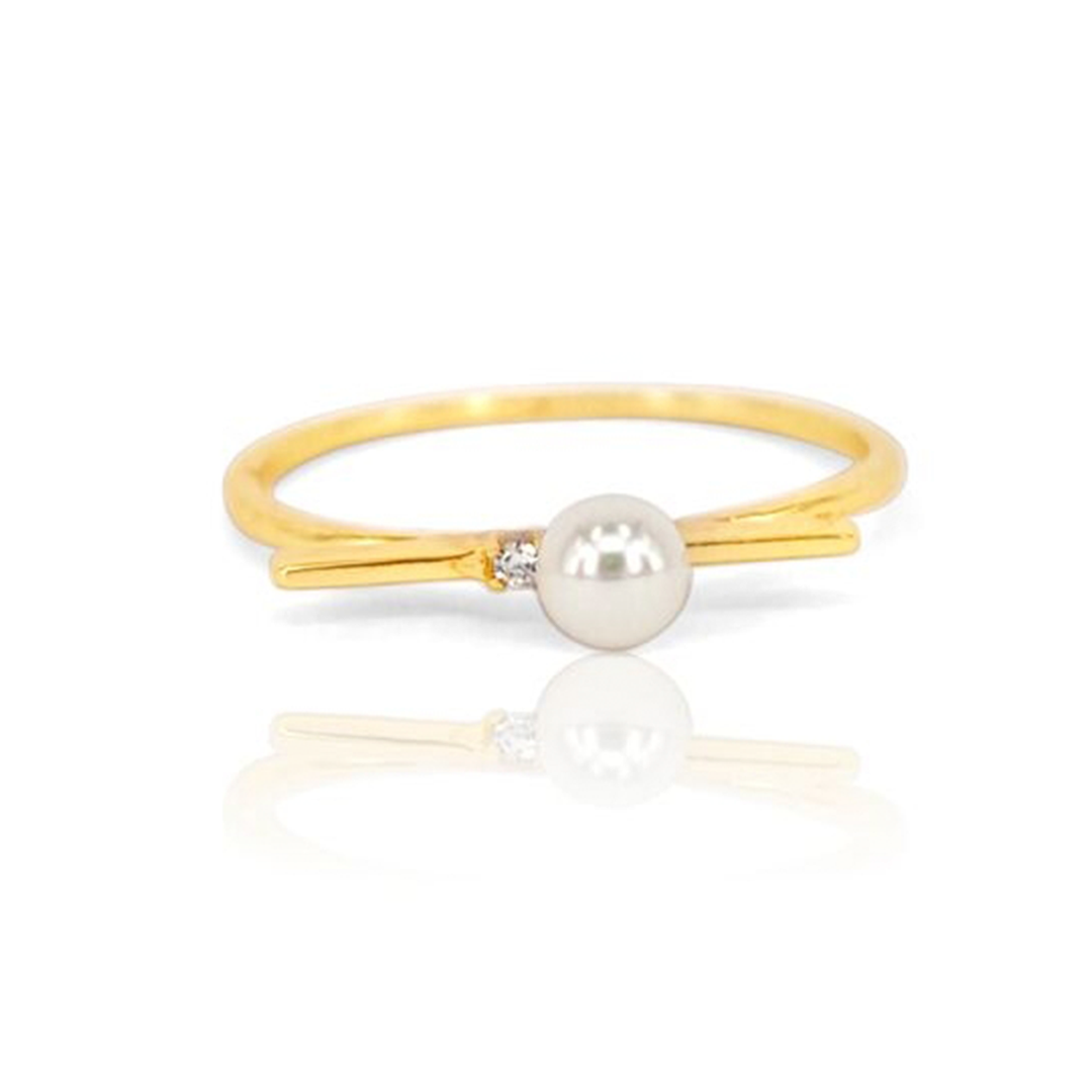 Priscilla Ring Gold + Pearl Size 7