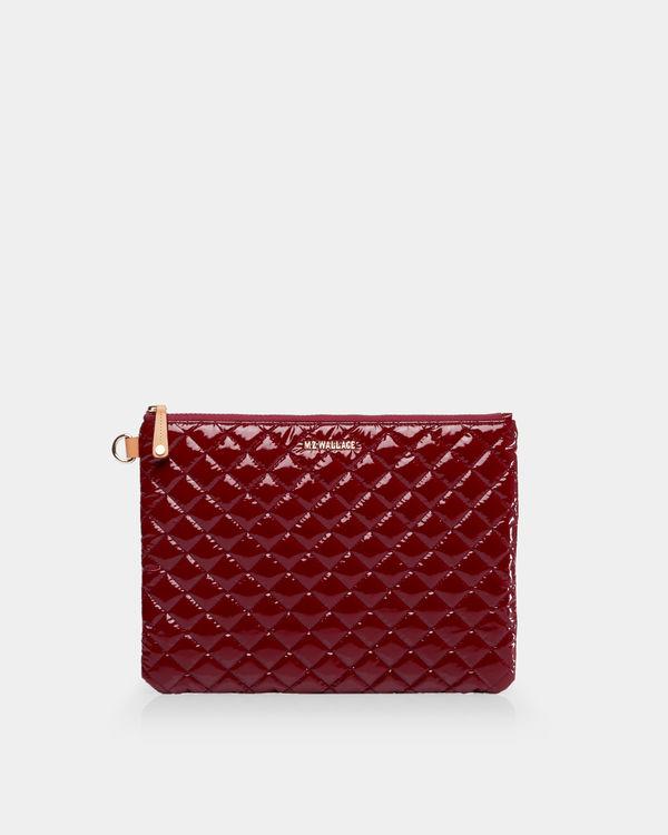 Metro Pouch in Cranberry Lacquer