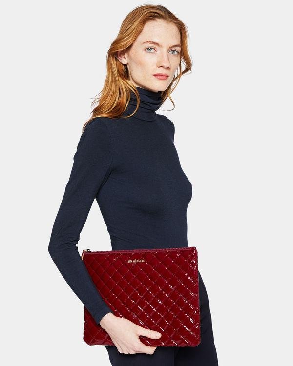 Metro Pouch in Cranberry Lacquer
