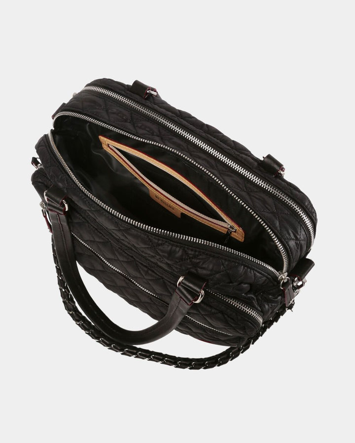 Medium Crosby in Black With Silver Hardware