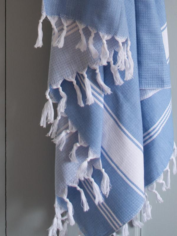 Honeycomb Towel Blue/white