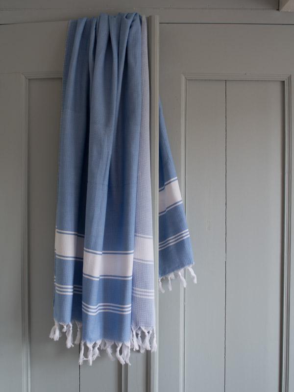 Honeycomb Towel Blue/white
