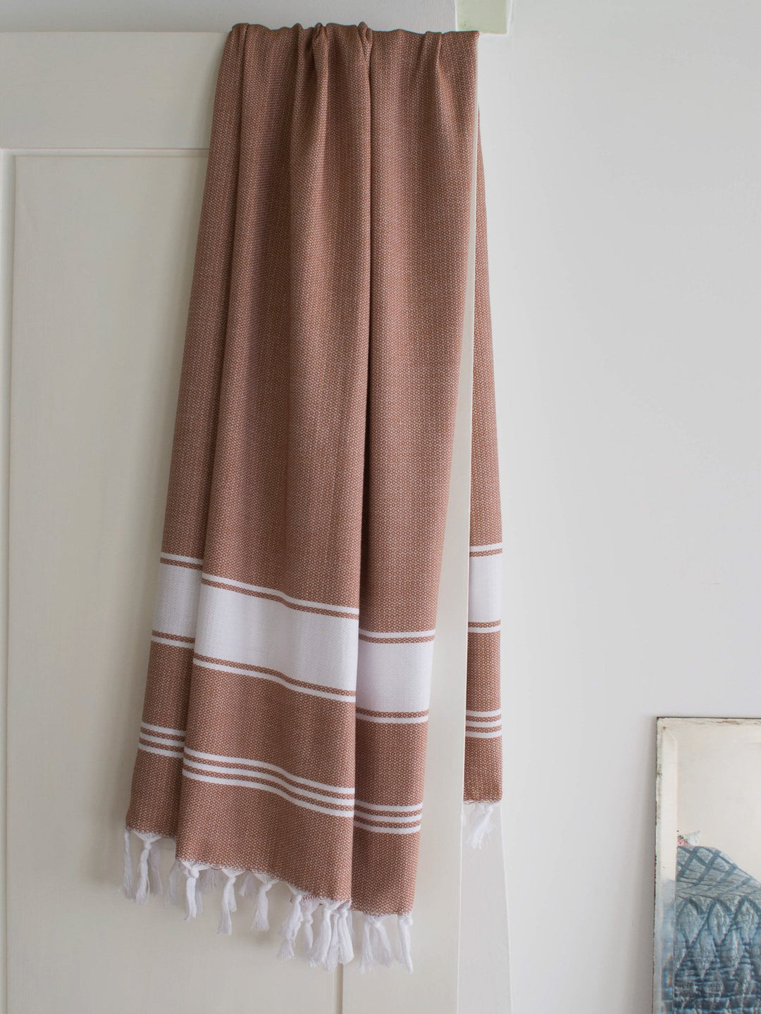 Honeycomb Towel Brown/white