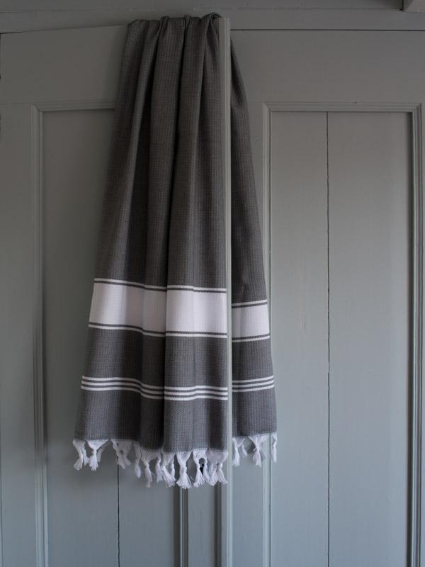 Honeycomb Towel Dark Grey/white