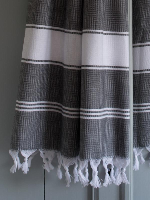 Honeycomb Towel Dark Grey/white