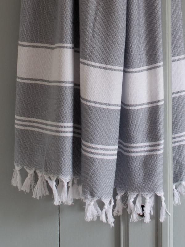 Honeycomb Towel Grey/white