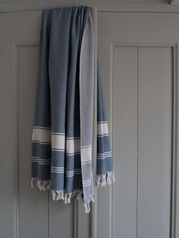 Honeycomb Towel Jeans Blue/white