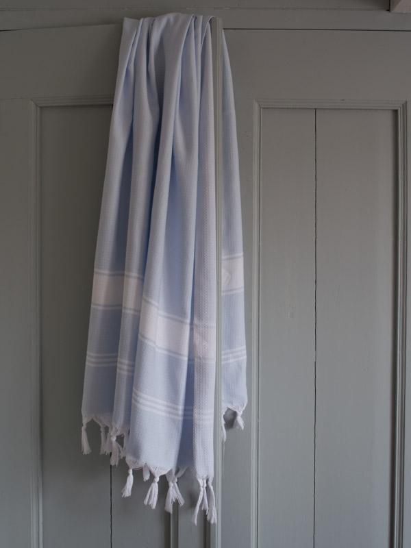Honeycomb Towel Light Blue/white