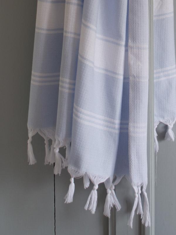 Honeycomb Towel Light Blue/white