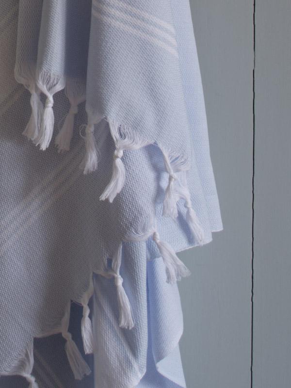 Honeycomb Towel Light Blue/white
