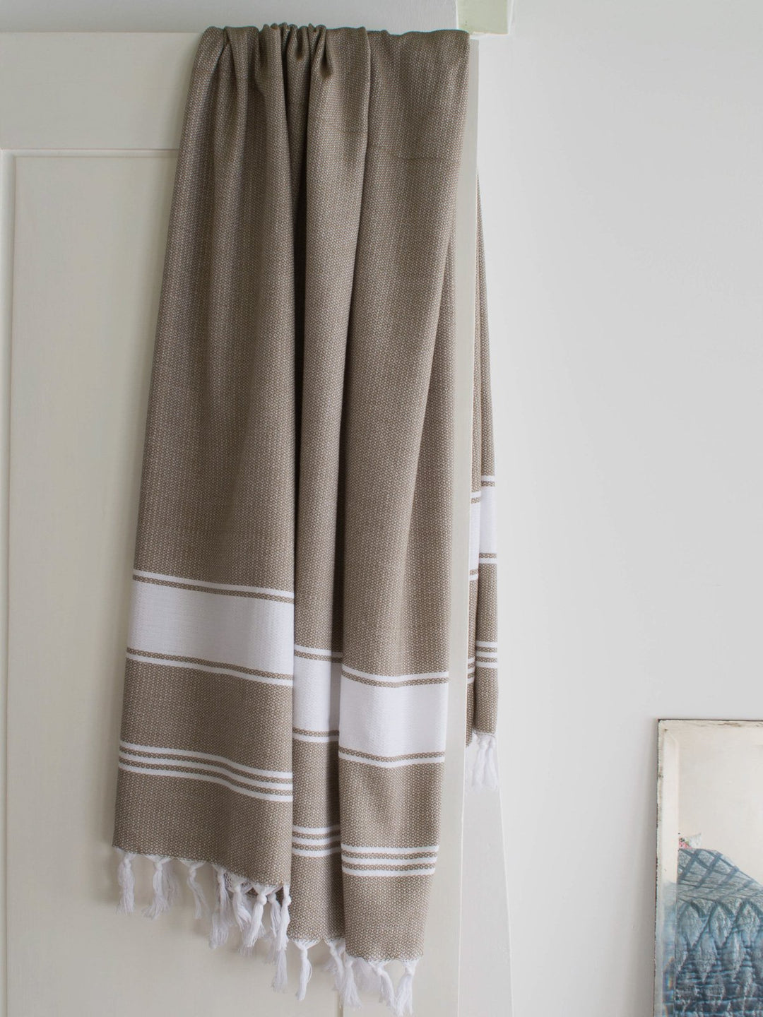 Honeycomb Towel Olive/white