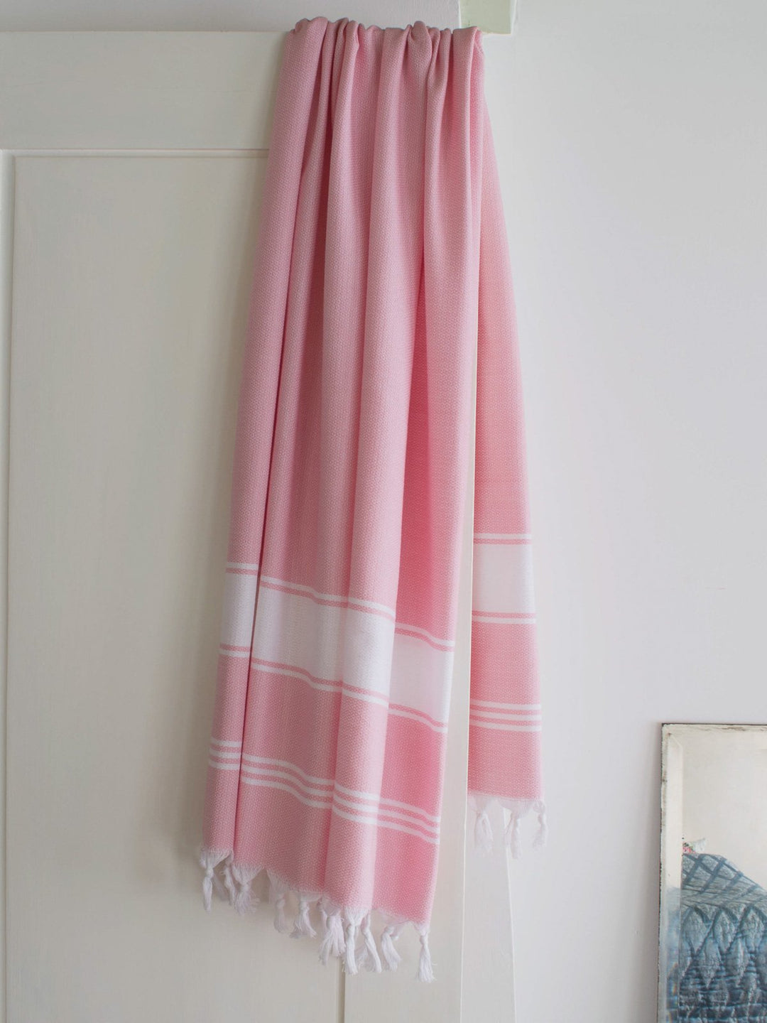Honeycomb Towel Powder Pink/white