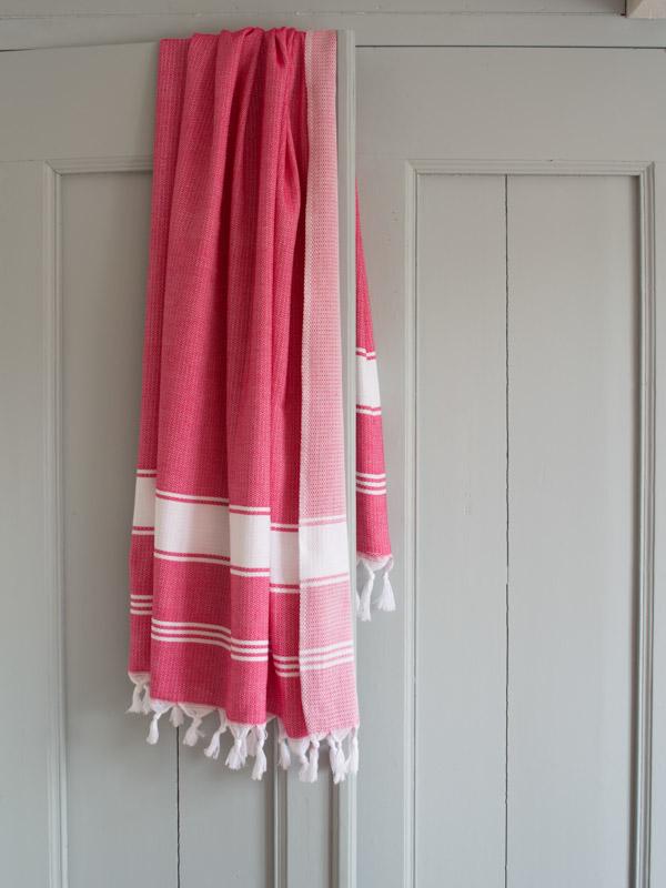 Honeycomb Towel Ruby Red/white