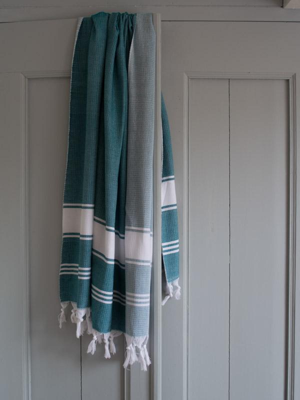 Honeycomb Towel Petrol/white