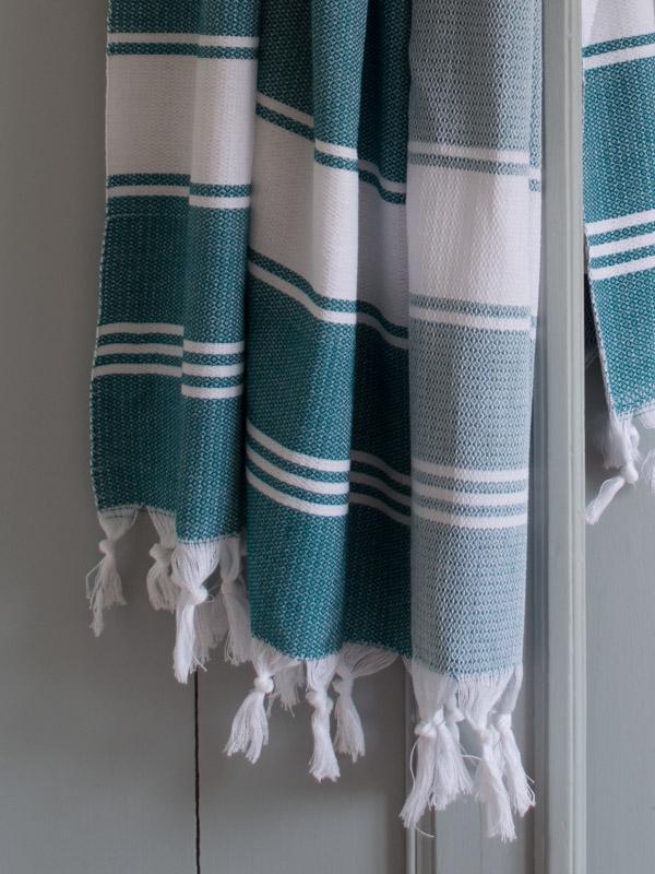 Honeycomb Towel Petrol/white
